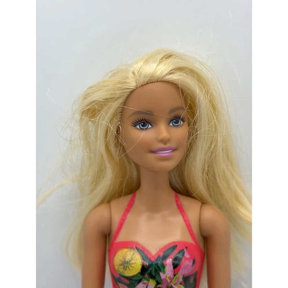 Mattel Barbie Doll Poolside Beach Barbie Pink Swimsuit Blonde Hair‎